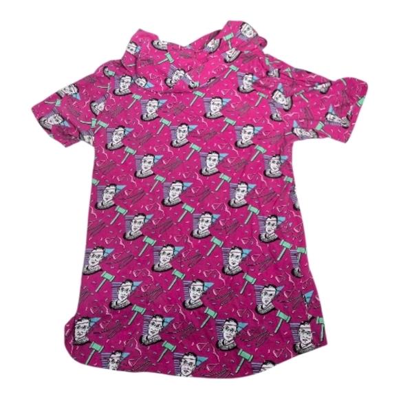 SVAHA Ruth Bader Ginsburg pink retro cowl neck top L - Picture 3 of 8